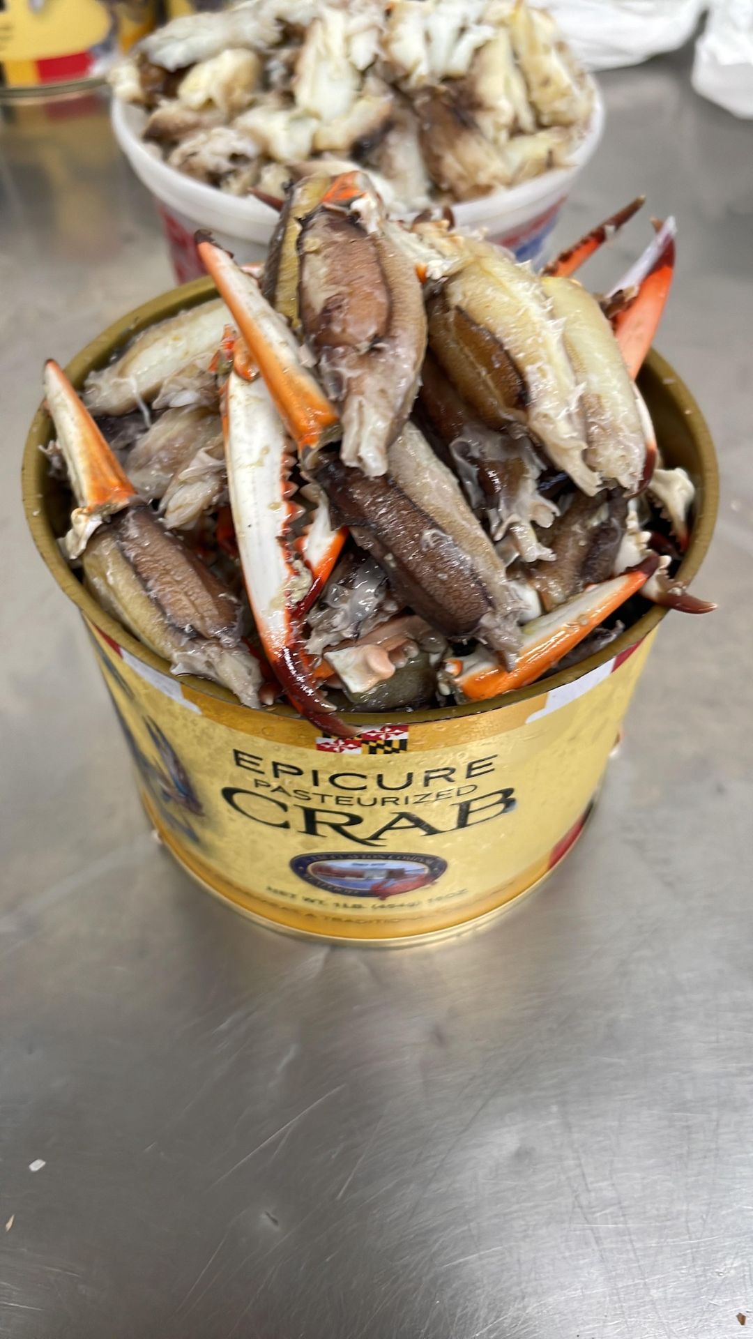 100% Maryland Blue Crab Cocktail Claw Meat - 1lb. Pasteurized