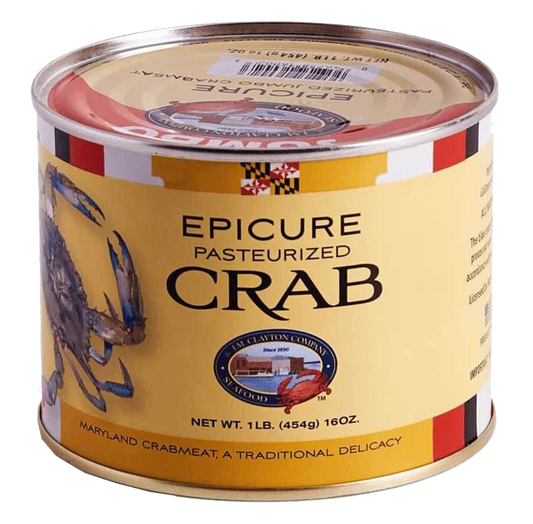 100% Maryland Jumbo Lump Blue Crab Meat - 1lb. Pasteurized